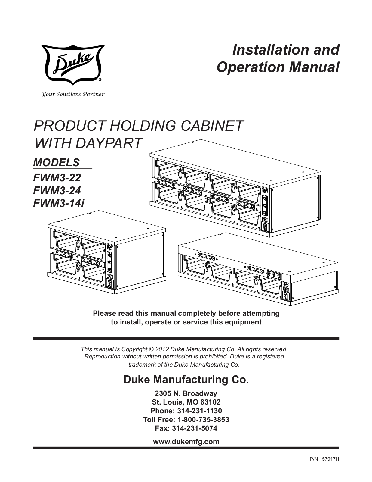 Duke FWM3-14I Service Manual