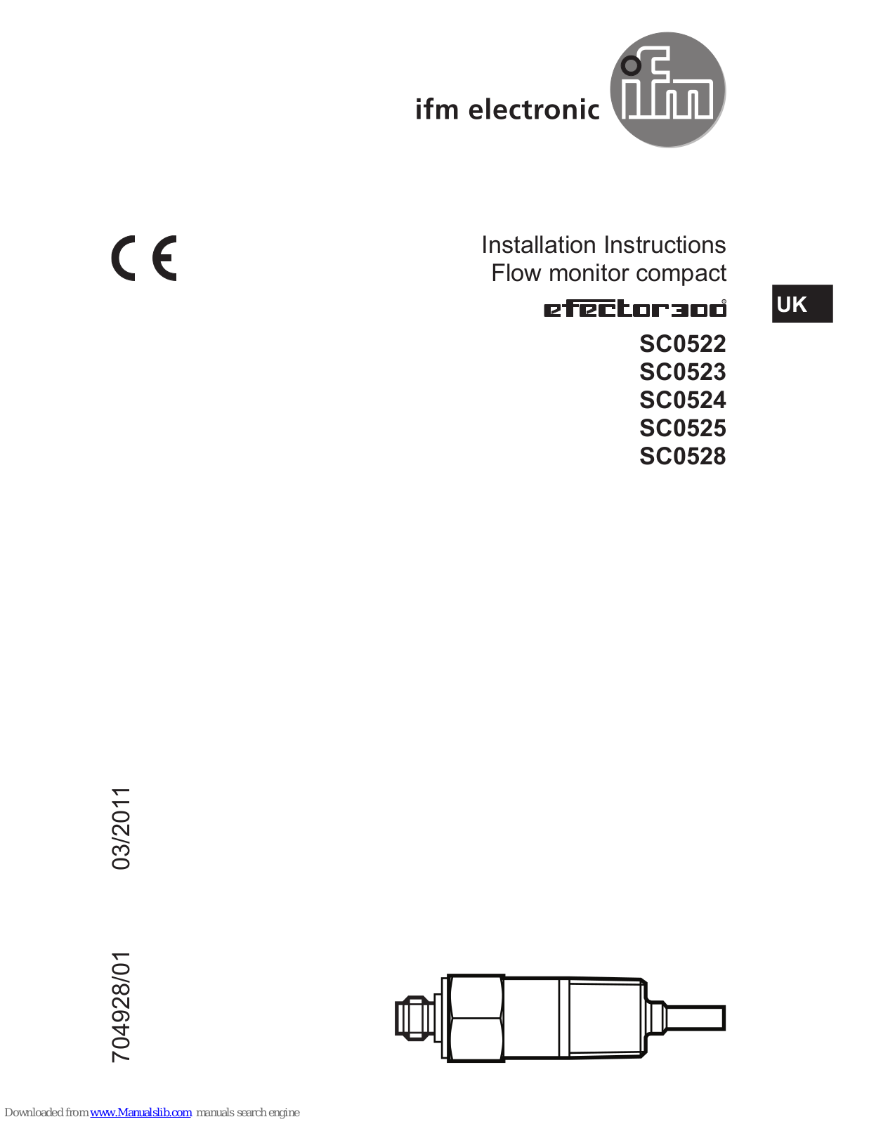 IFM Electronic SC0522, SC0524, SC0523, SC0525, SC0528 Installation Instructions Manual