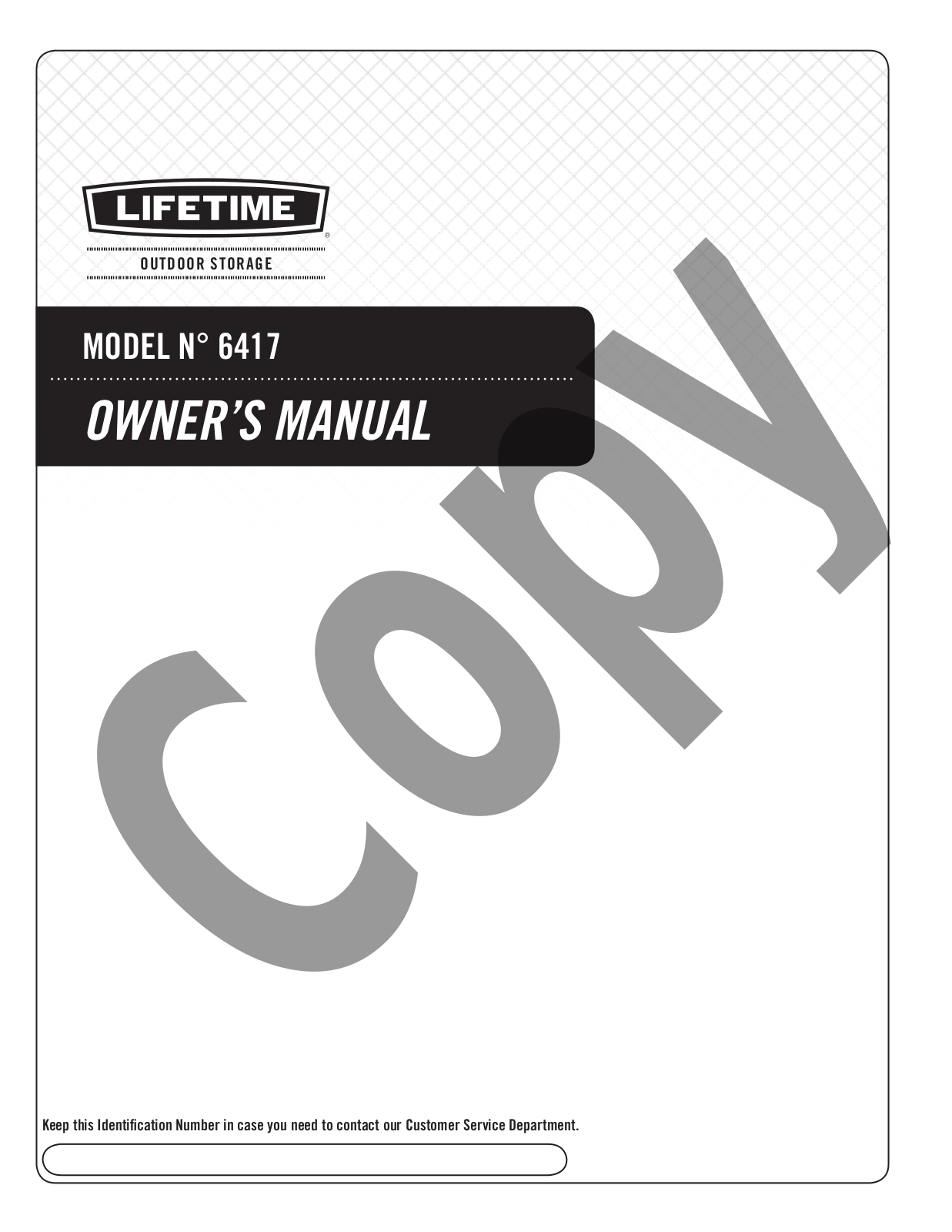 Lifetime 6417 User Manual