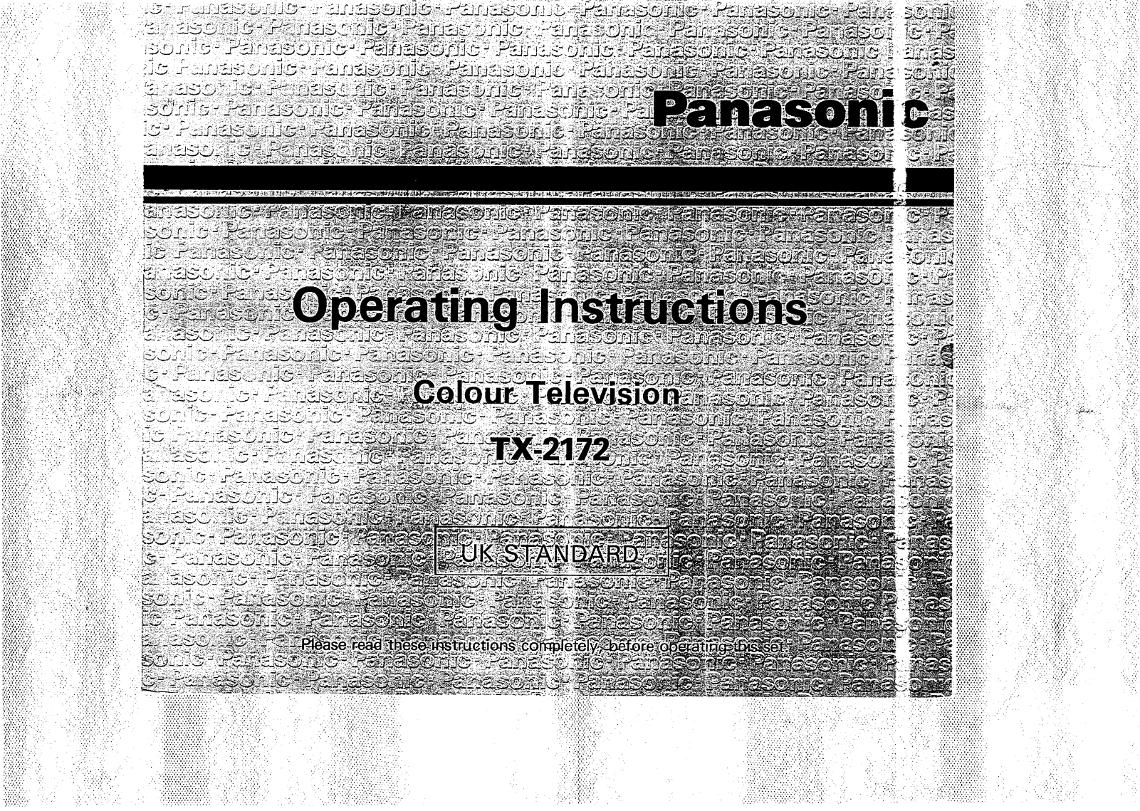 Panasonic TX-2172 User Manual