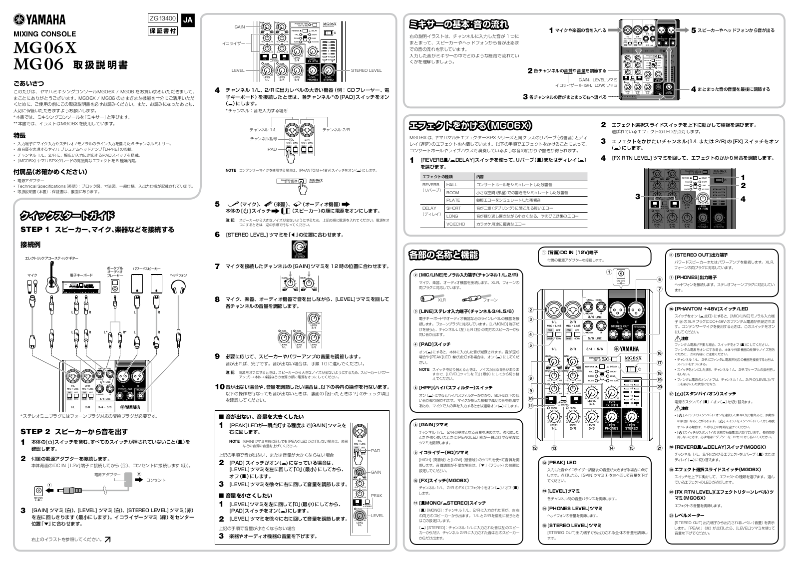 Yamaha MG06X, MG06 User Manual