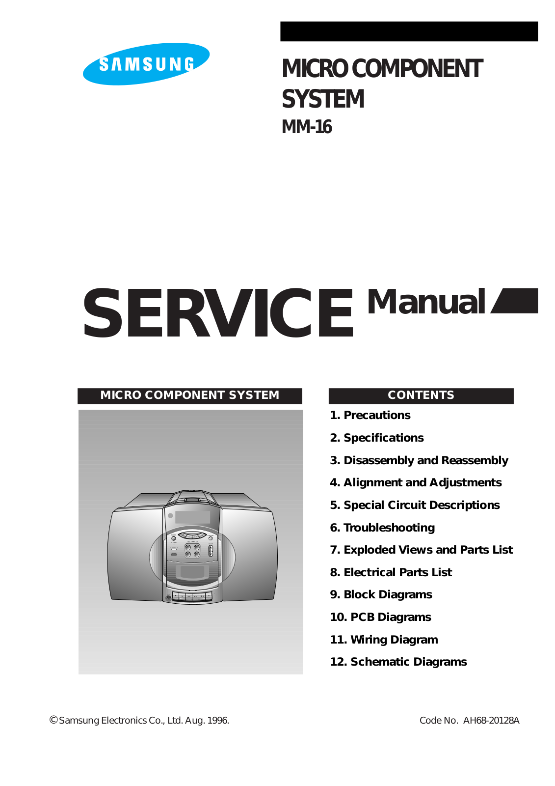 SAMSUNG MM 16 Service Manual