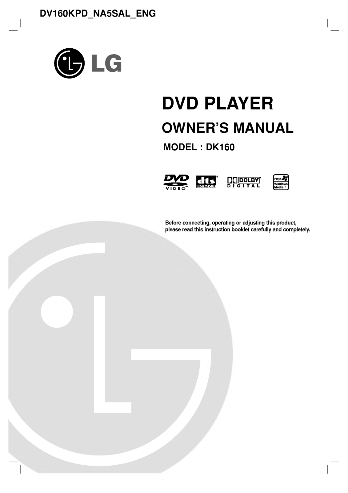 LG DK160 User Manual