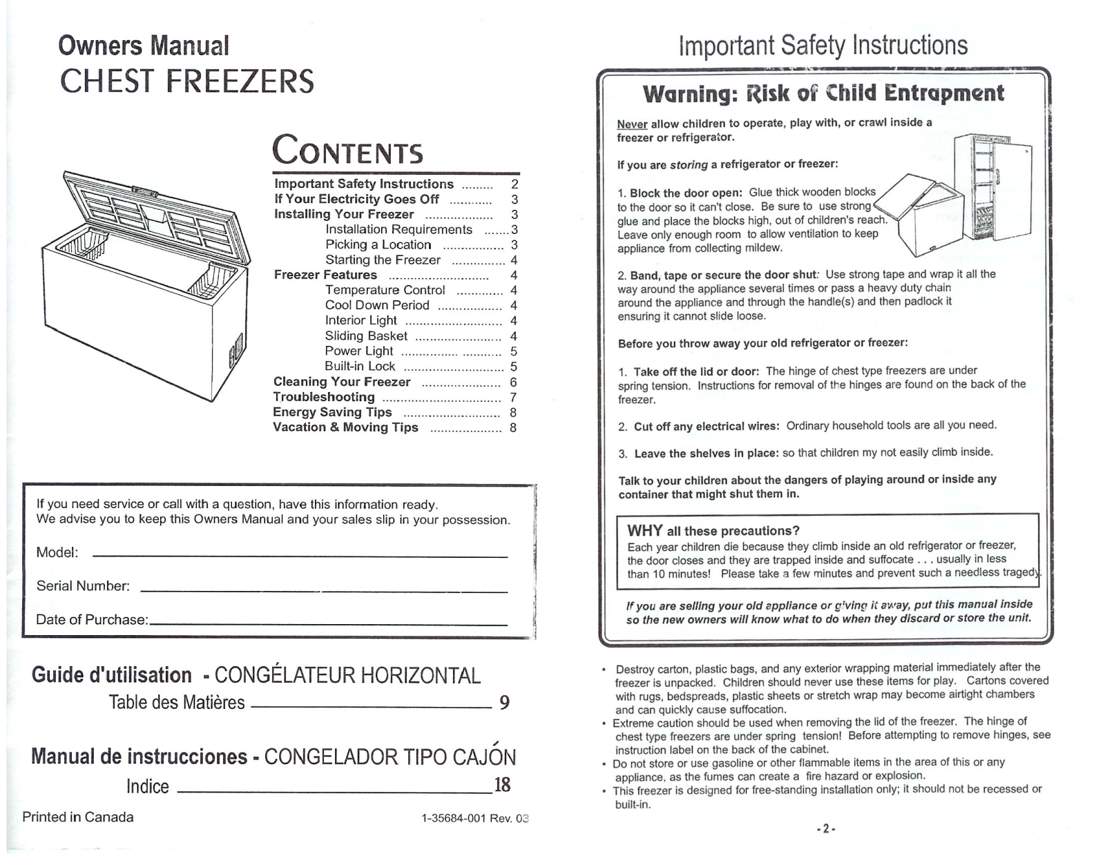 Summit SCFF70, SCFF220, SCFF150, SCFF120, SCFF50 Use & Care