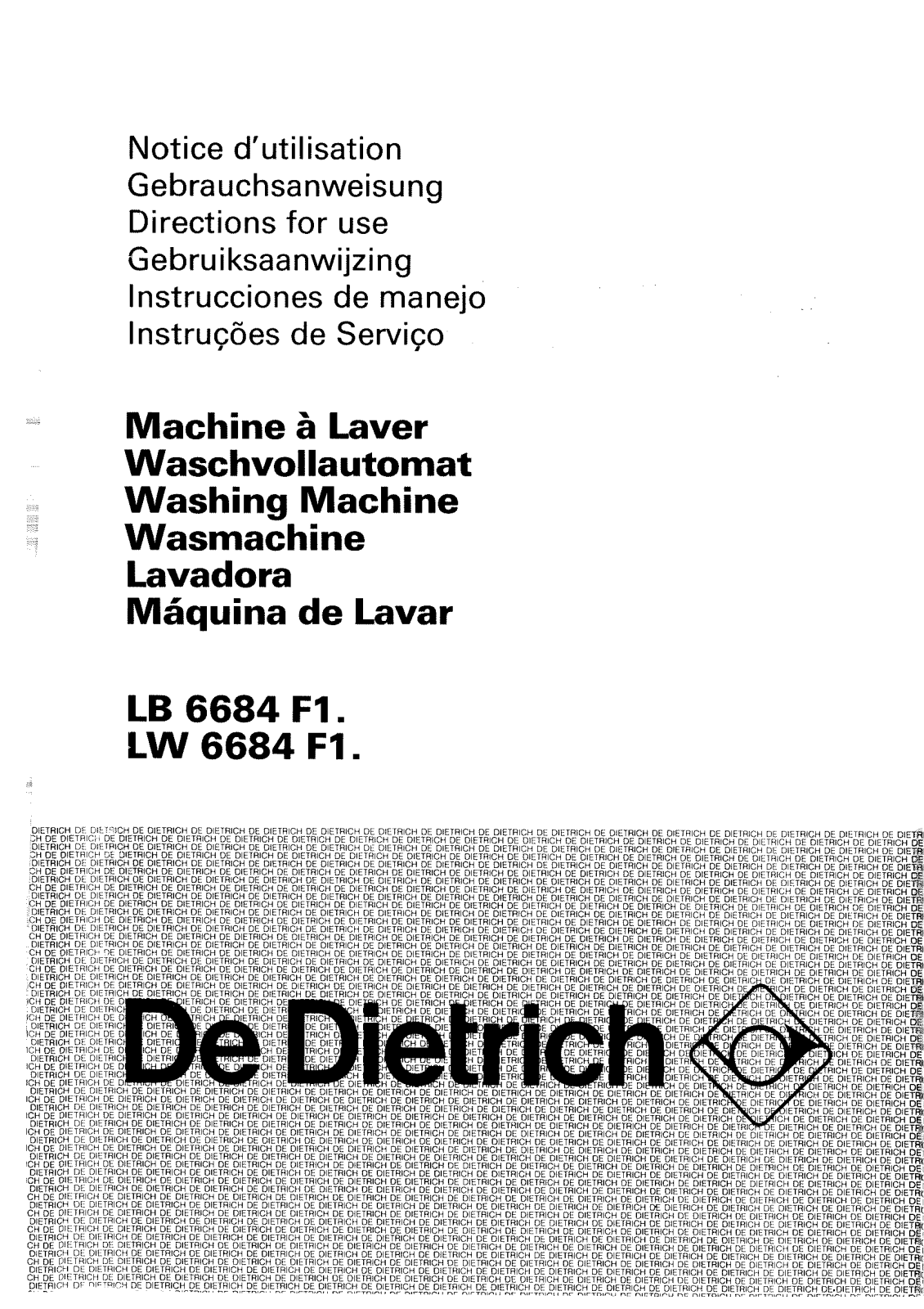 De dietrich LB6684F1, LW6684F1 User Manual