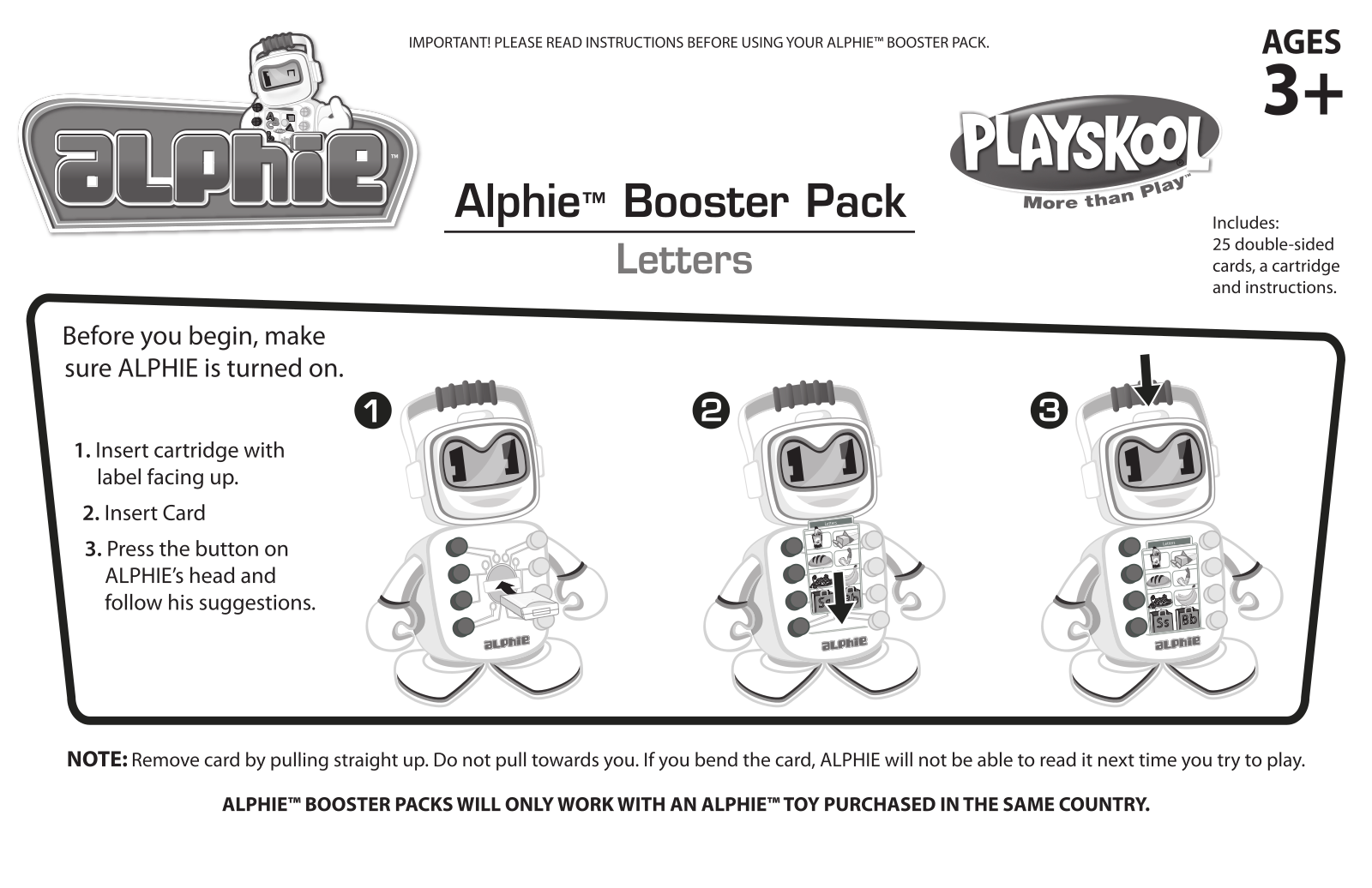 HASBRO Alphie Booster Pack Letters User Manual