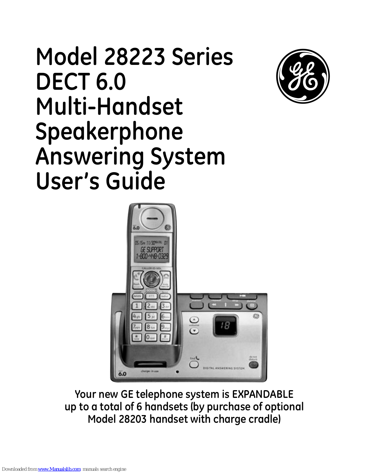 GE 28223EE1, 28223EE2 - Digital Cordless Phone, 28223EE1 - DECT6 W GOOG411, 28223 Series User Manual