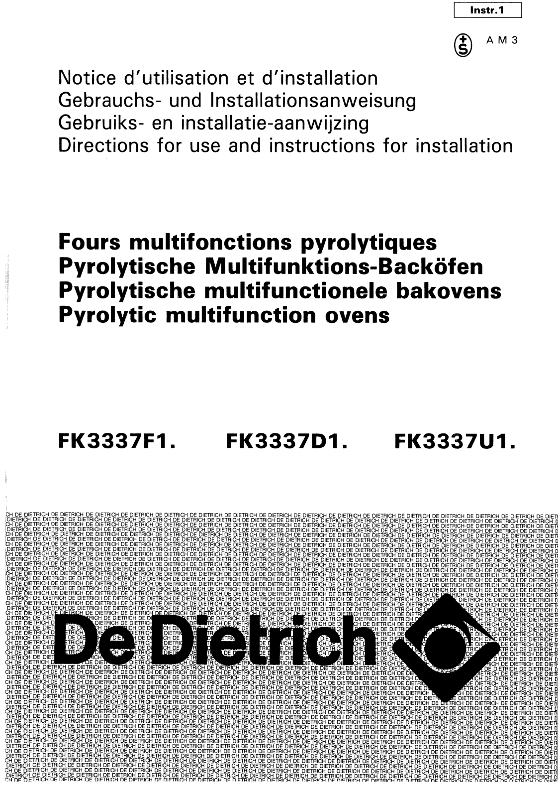 De dietrich FK3337F1 User Manual