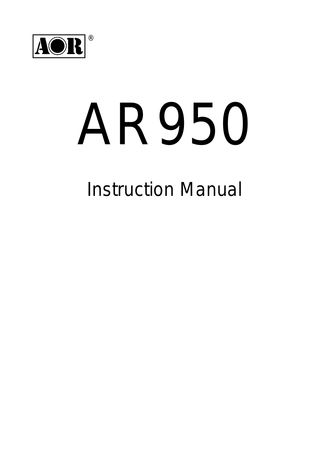 AOR AR950 Instruction Manual