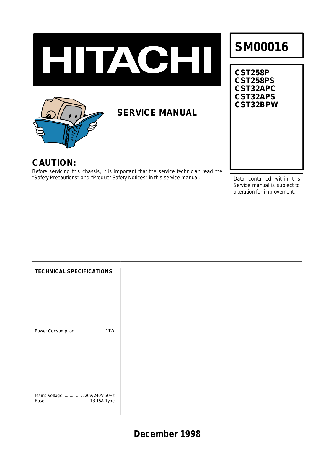 Hitachi CST258PC Schematic