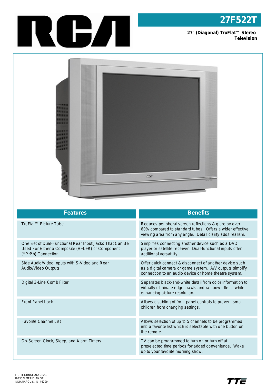 RCA 27F522T User Manual