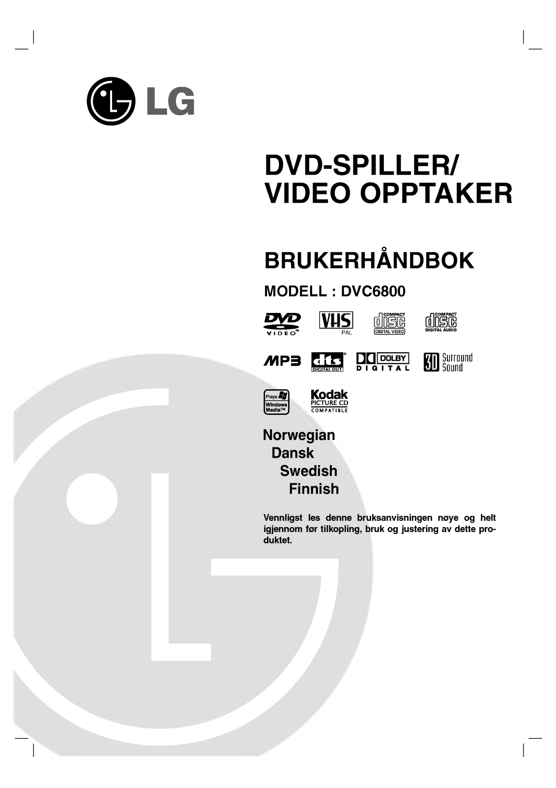 Lg DVC6800 User Manual