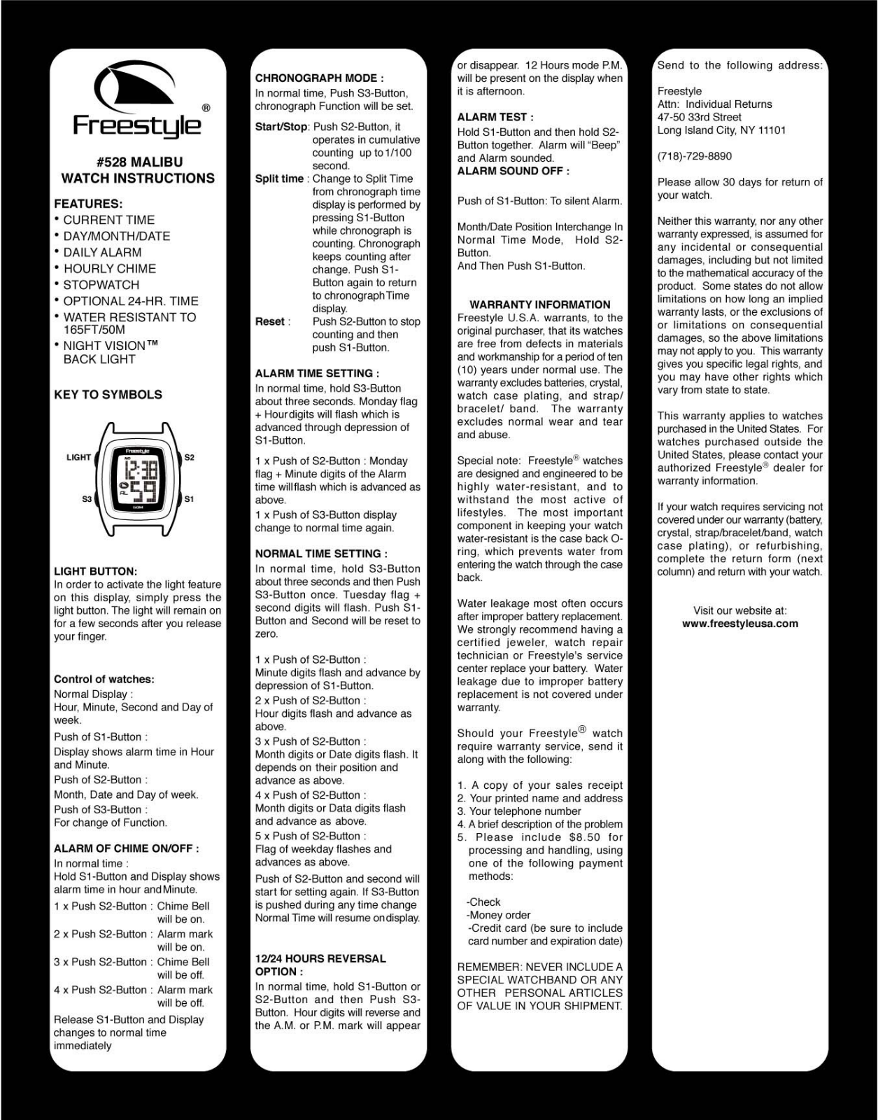 Freestyle Malibu 528 User Manual