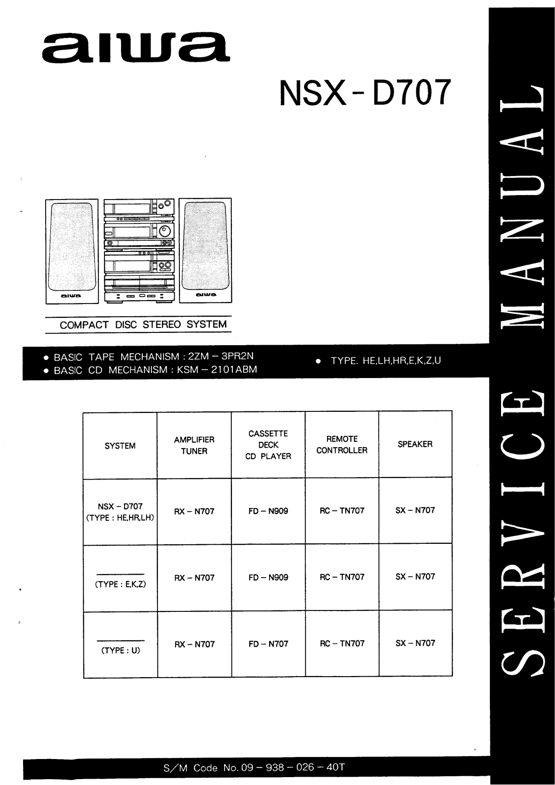 Aiwa NSXD-707 Service manual