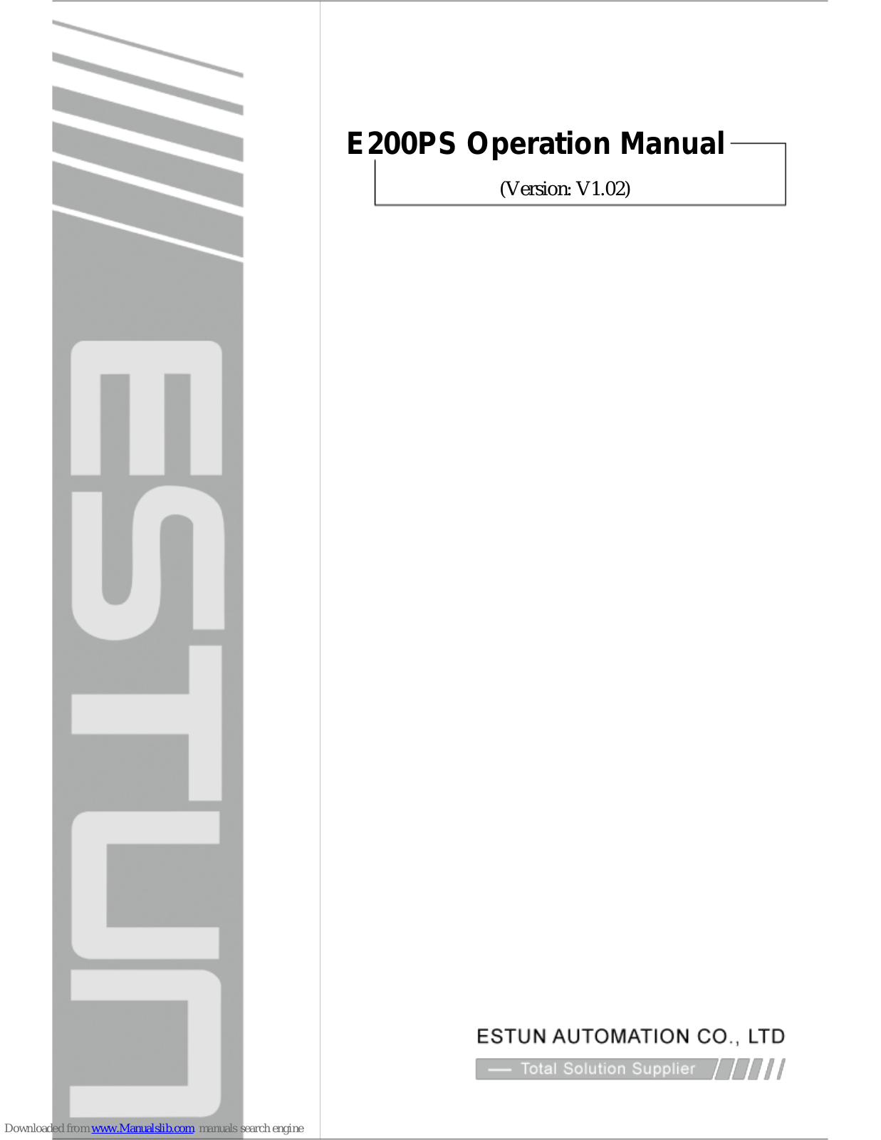 Estun E200PS Operation Manual - ManualMachine.com