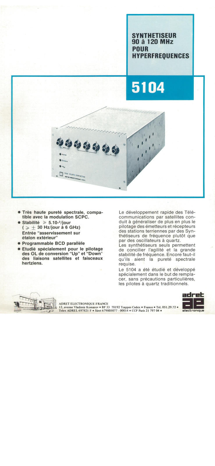 Adret Electronique 5104 Datasheet