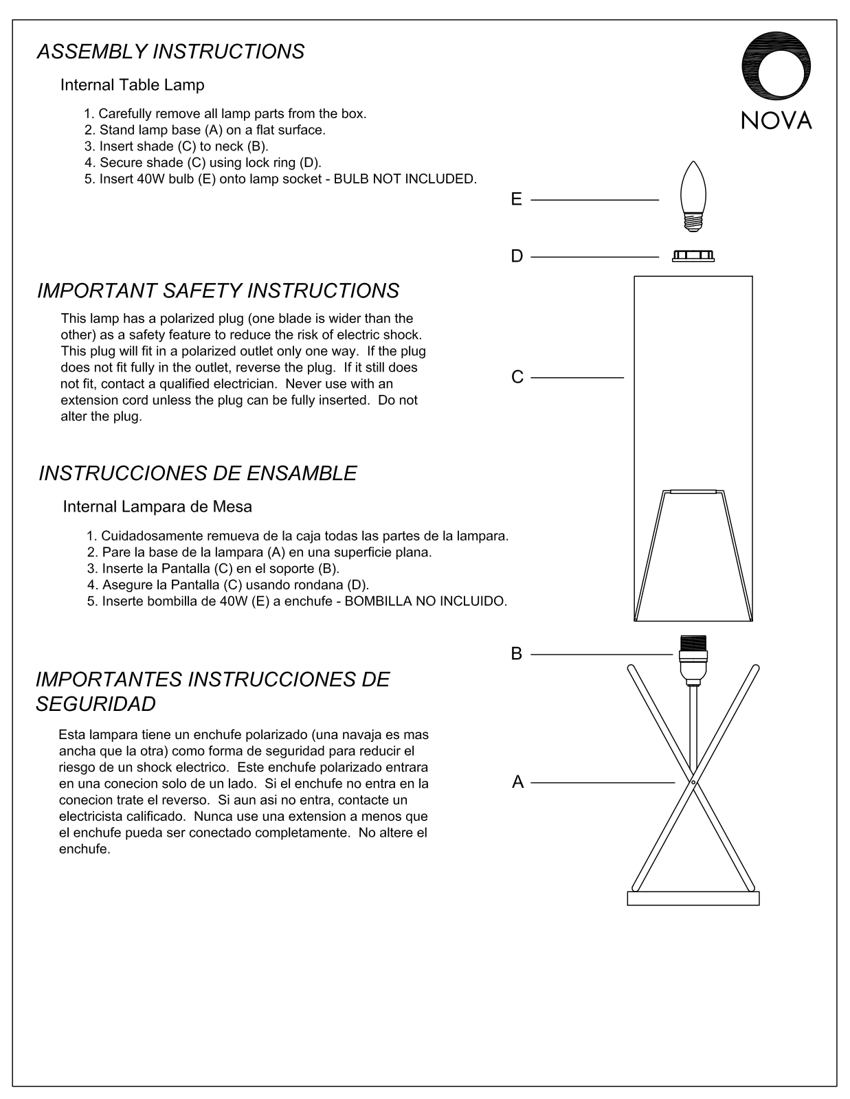 Nova 11189 Instruction Manual