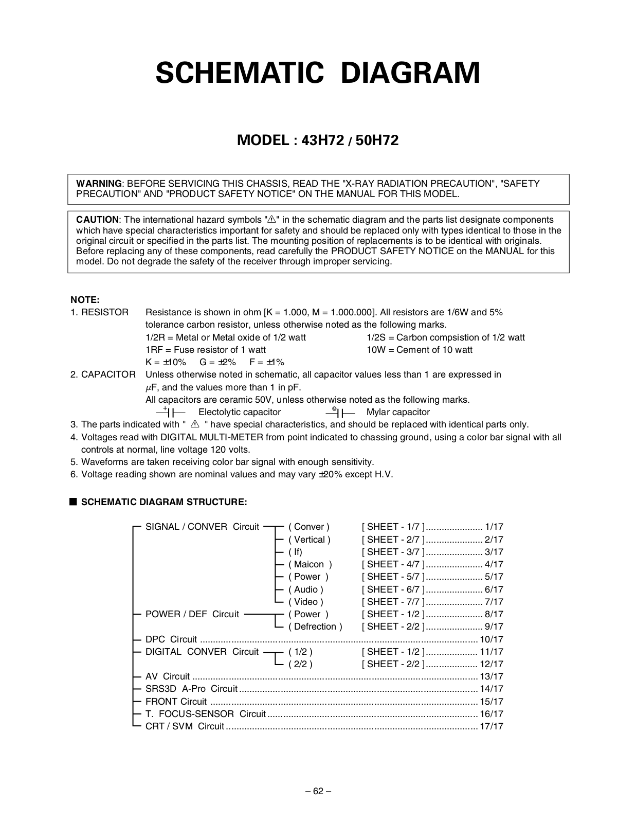 Toshiba 43h72, 50H72 SCHEMATIC