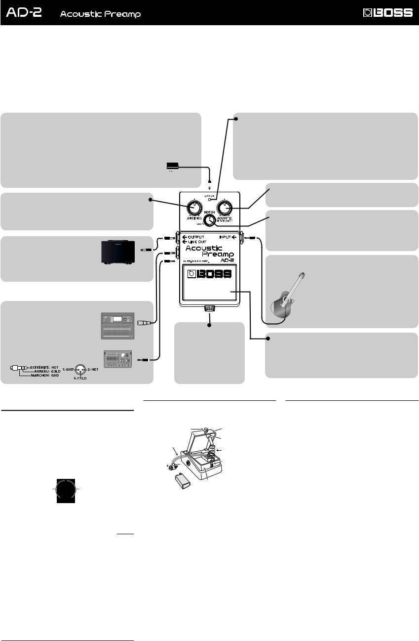 Boss Acoustic Preamp AD-2 User Manual