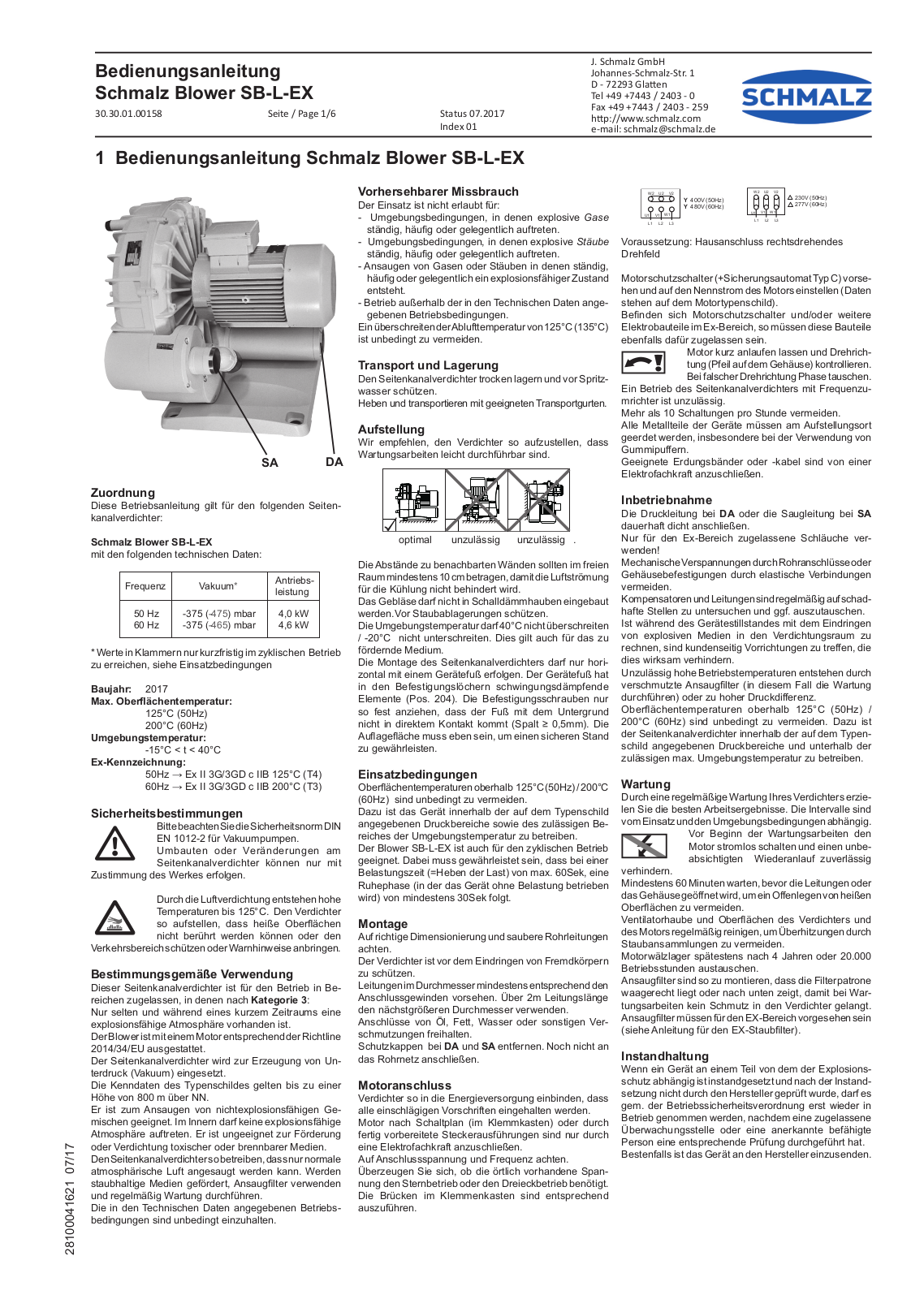 Schmalz SB-L-EX Operating Instructions Manual - ManualMachine.com