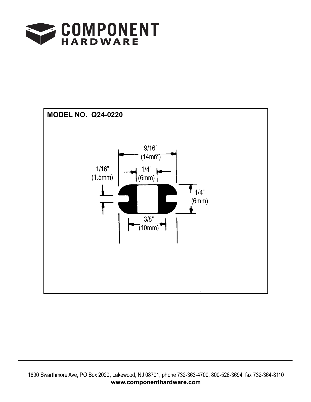 Component Hardware Q24-0220 User Manual