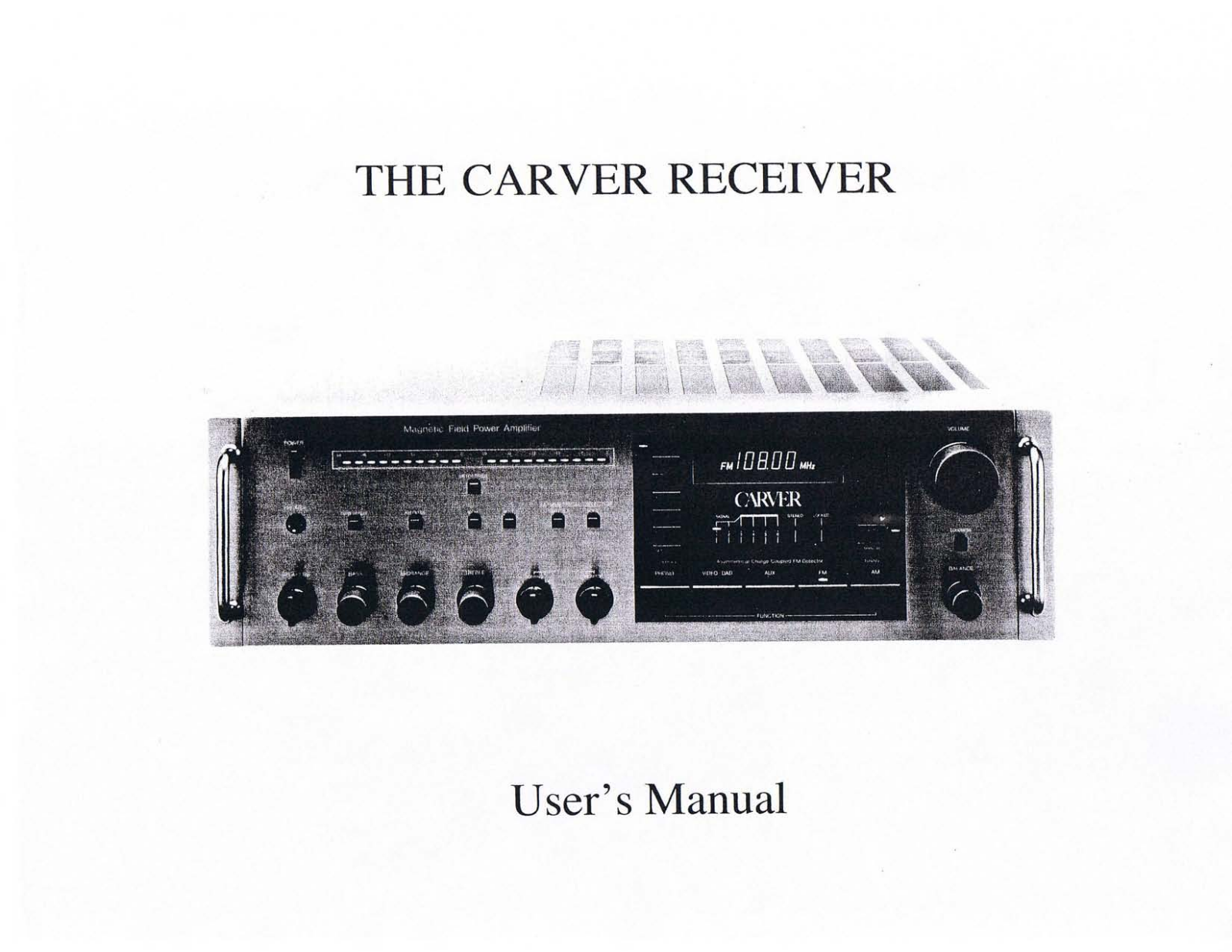 Carver MXR-150 Owners manual
