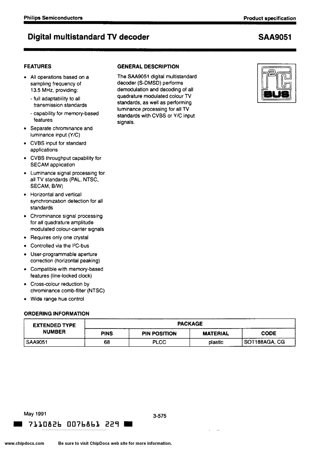 Philips SAA9051 Datasheet