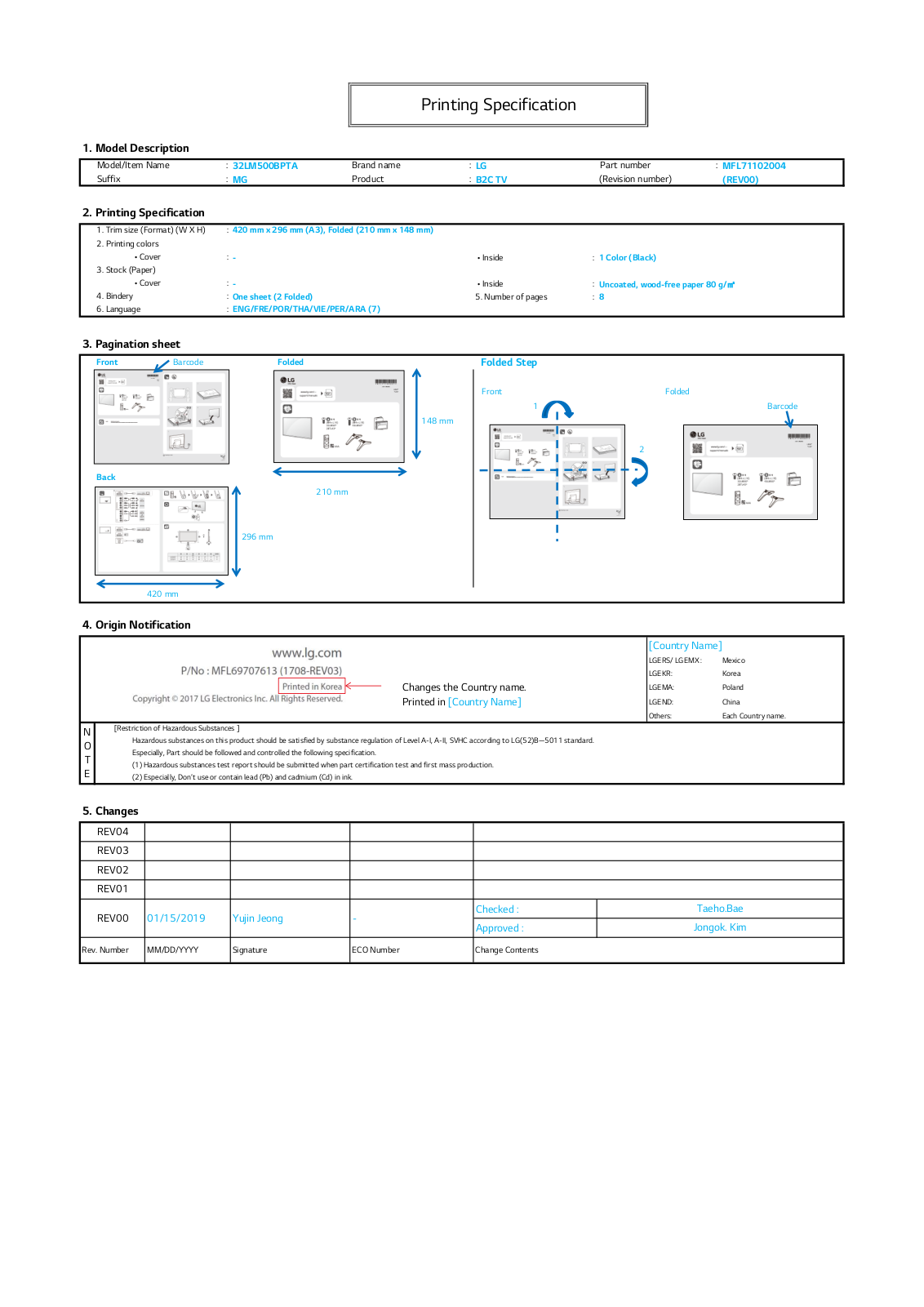 LG 32LM500BPTA QUICK SETUP GUIDE