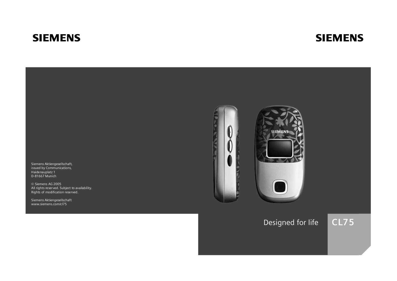 Siemens CL75 User manual