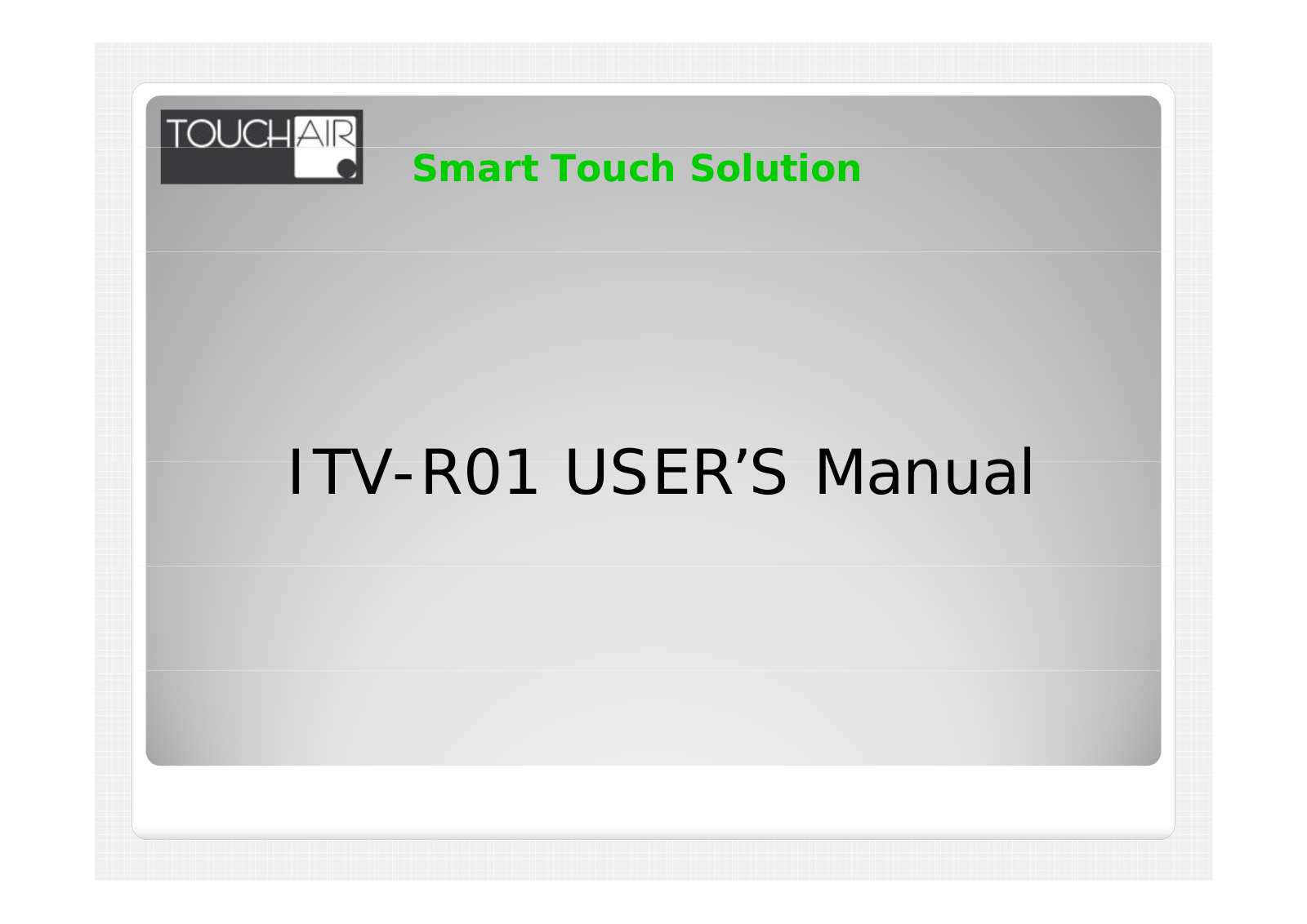 ITVERS ITV R01R User Manual - ManualMachine.com