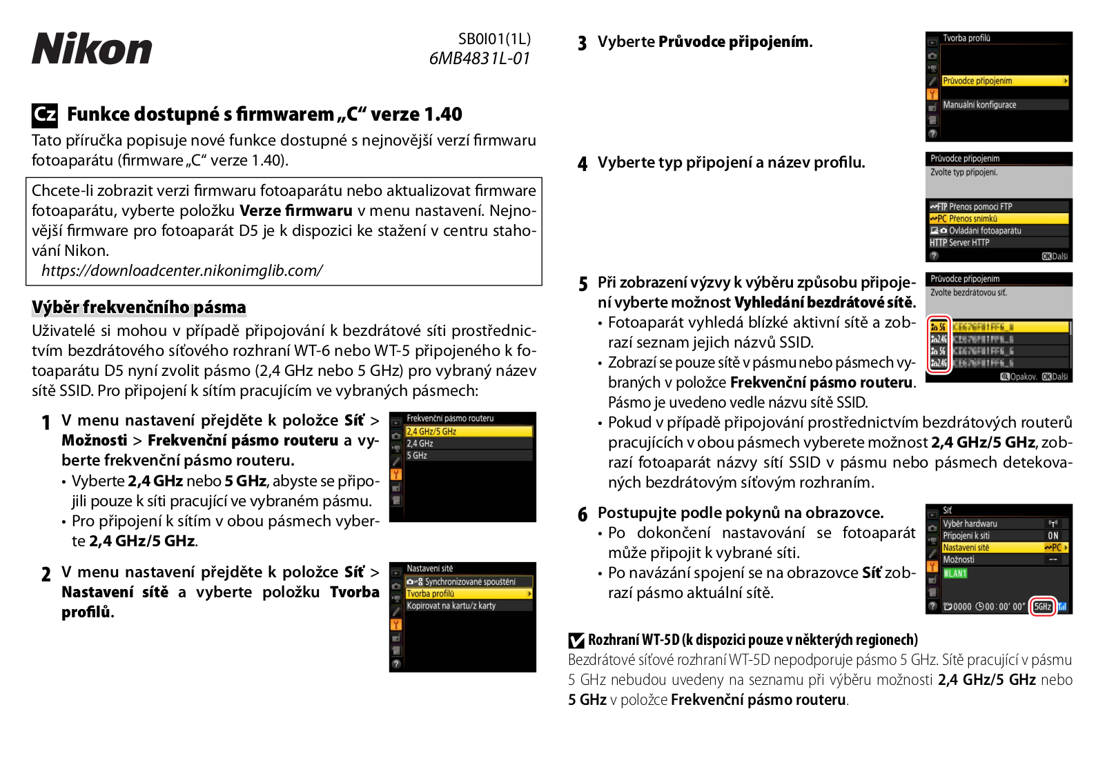 Nikon D5 Additional Firmware Update Guide (Firmware Version 1.40)