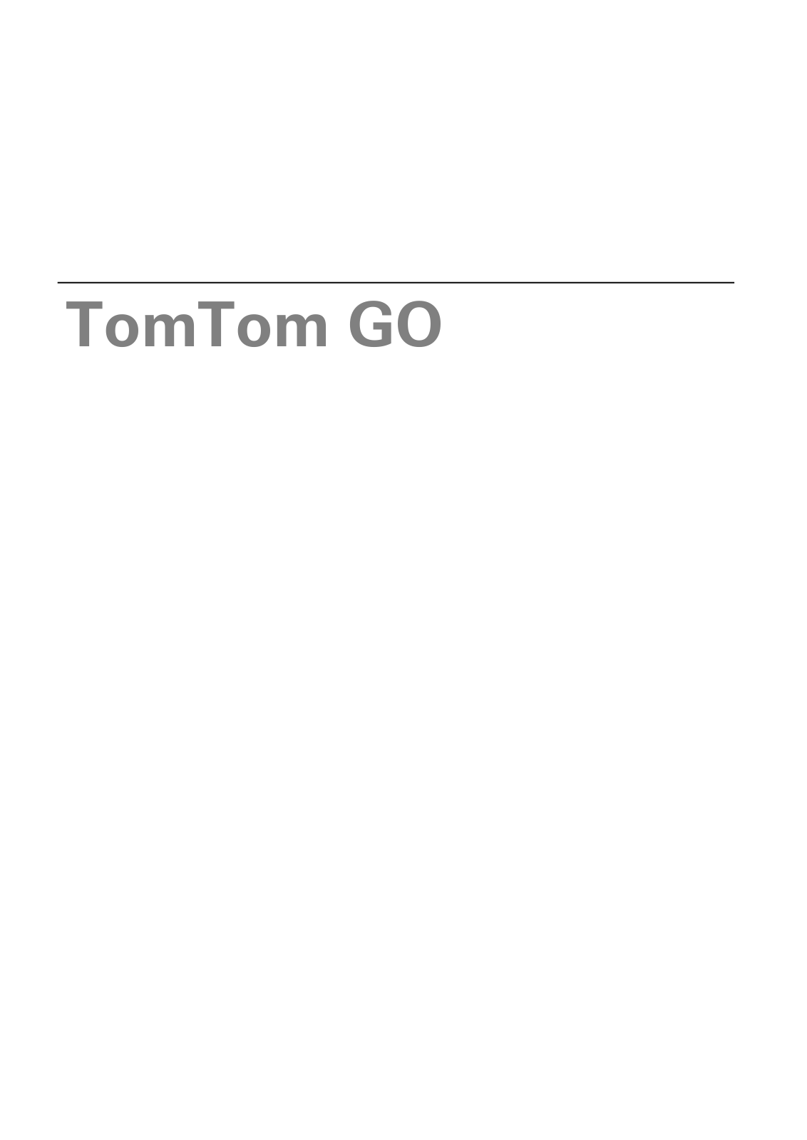 TOMTOM GO 1000 Instruction Manual