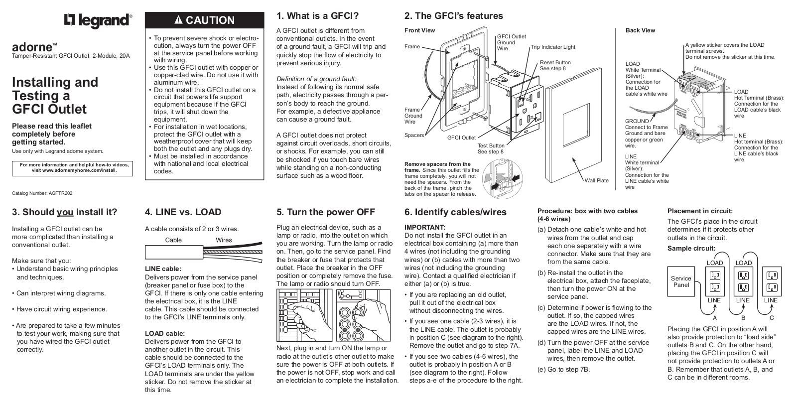 Legrand AGFTR202 User Manual