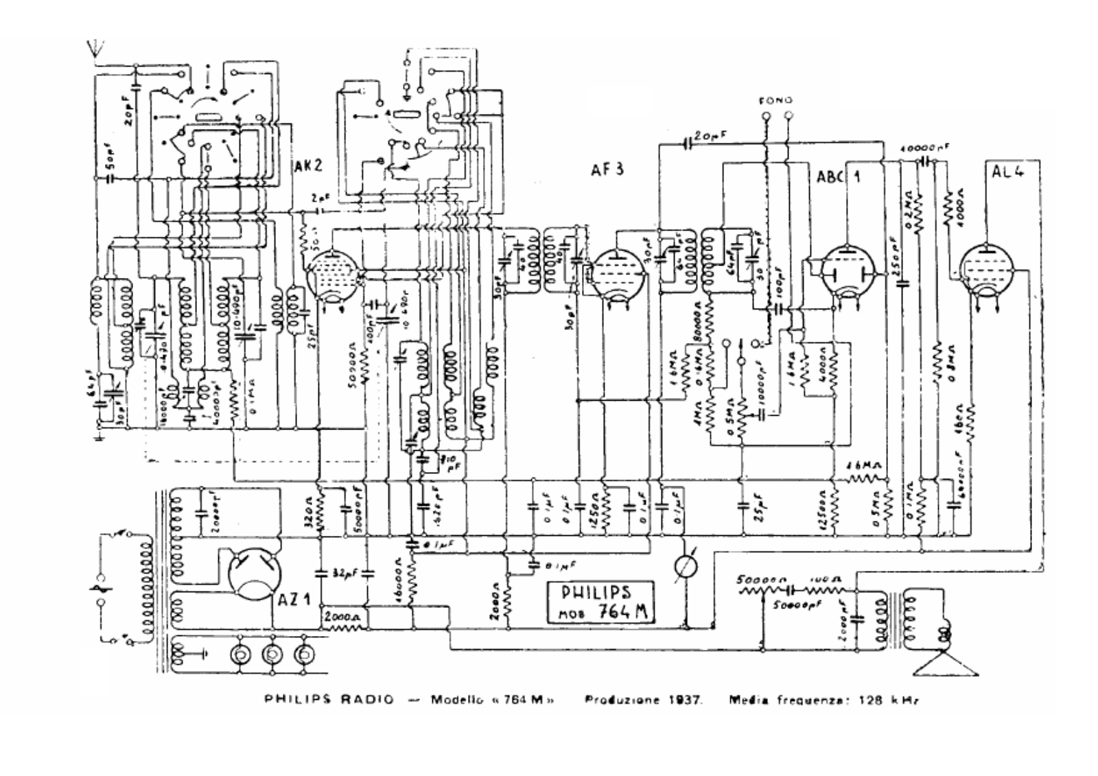 Philips 764m schematic