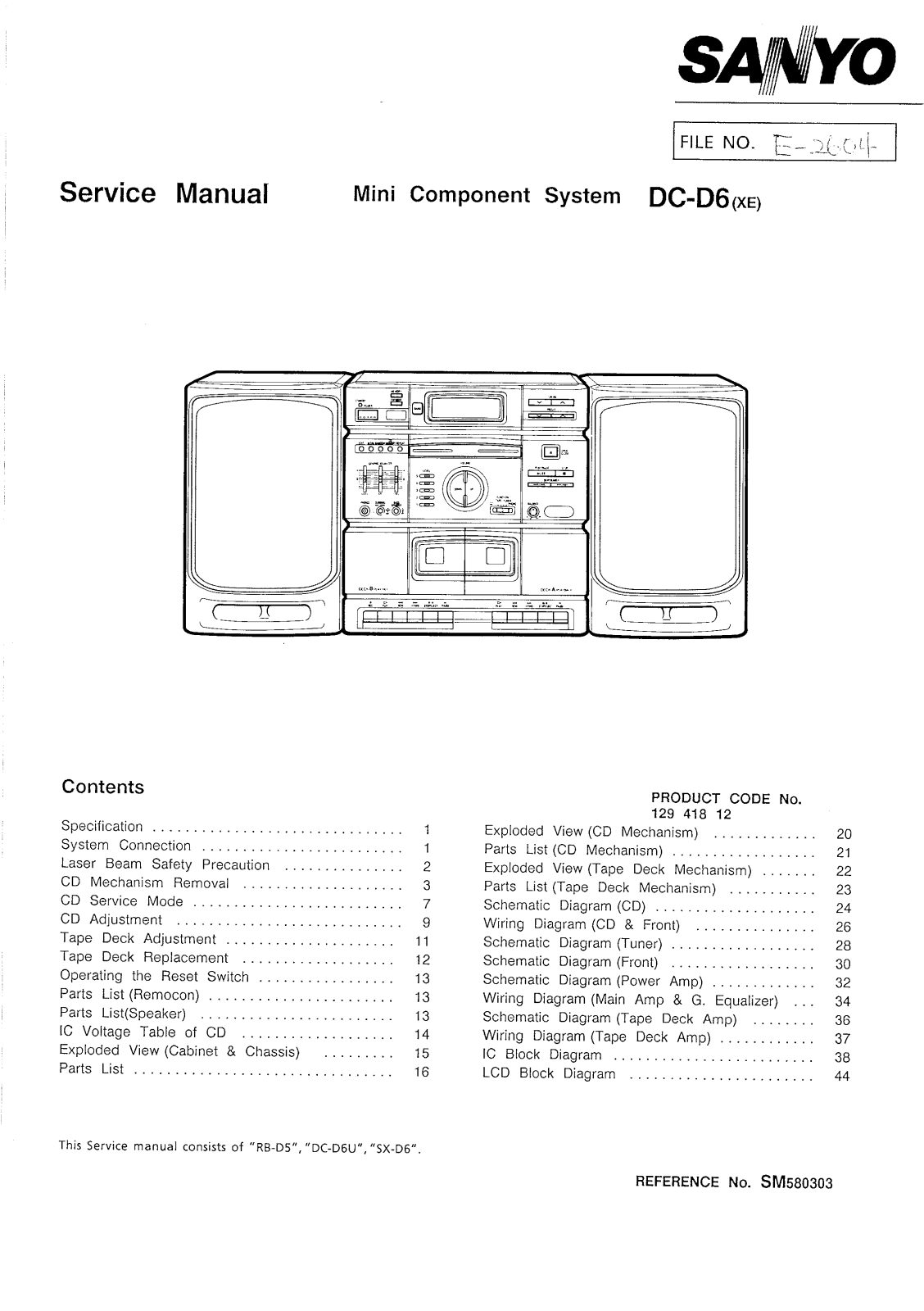 Sanyo DC D6xe Service Manual