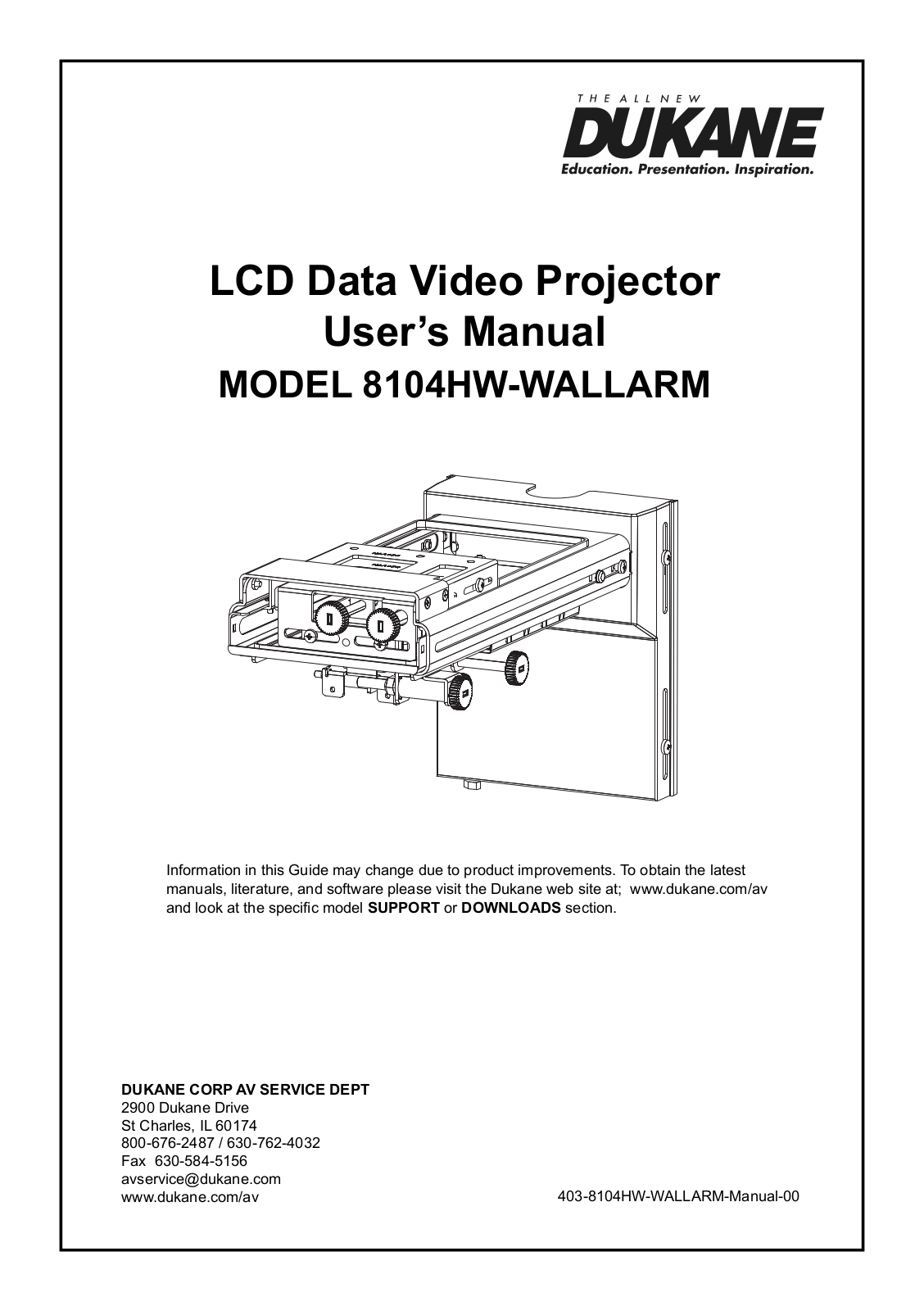 Dukane 8104HW-WALLARM User Manual