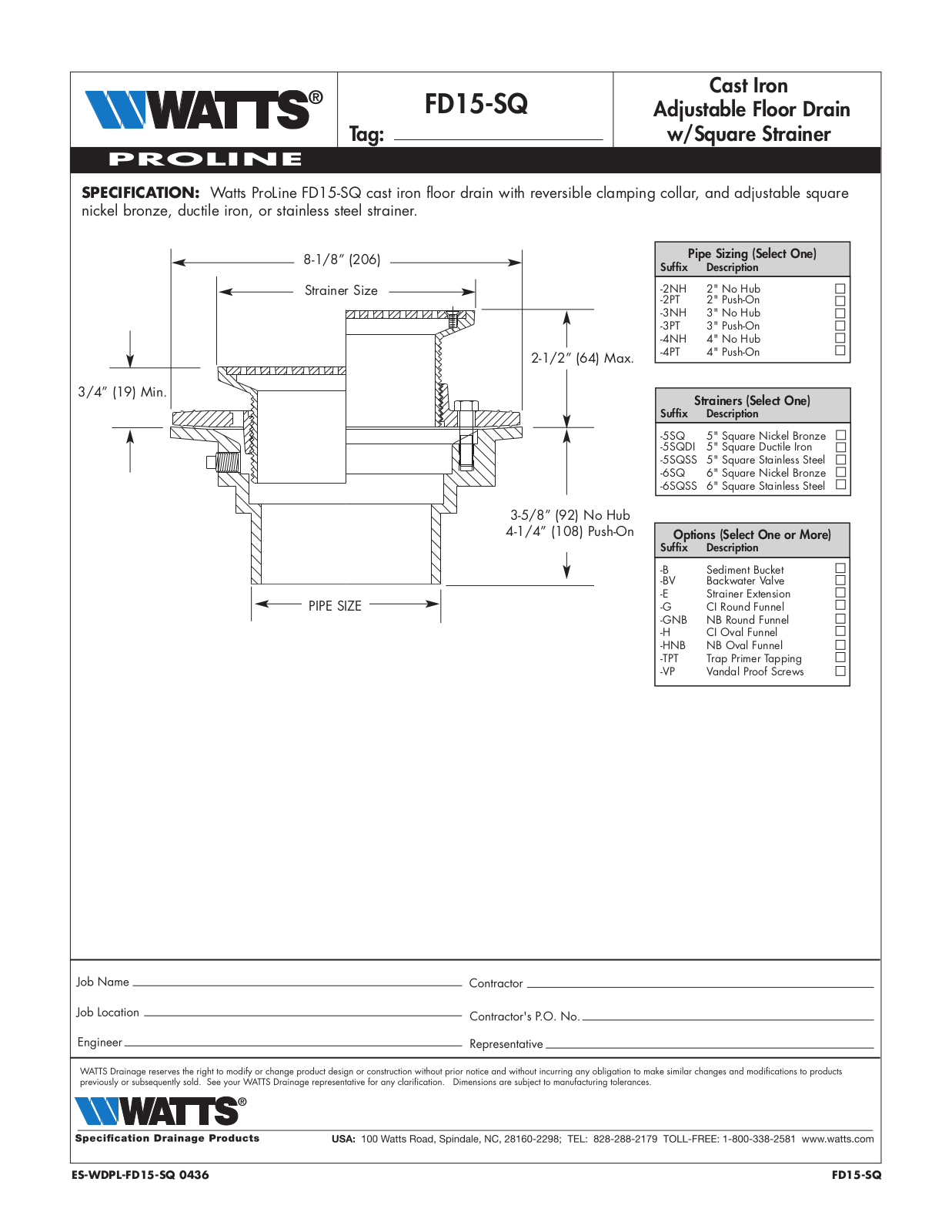 Watts FD15-SQ User Manual - ManualMachine.com