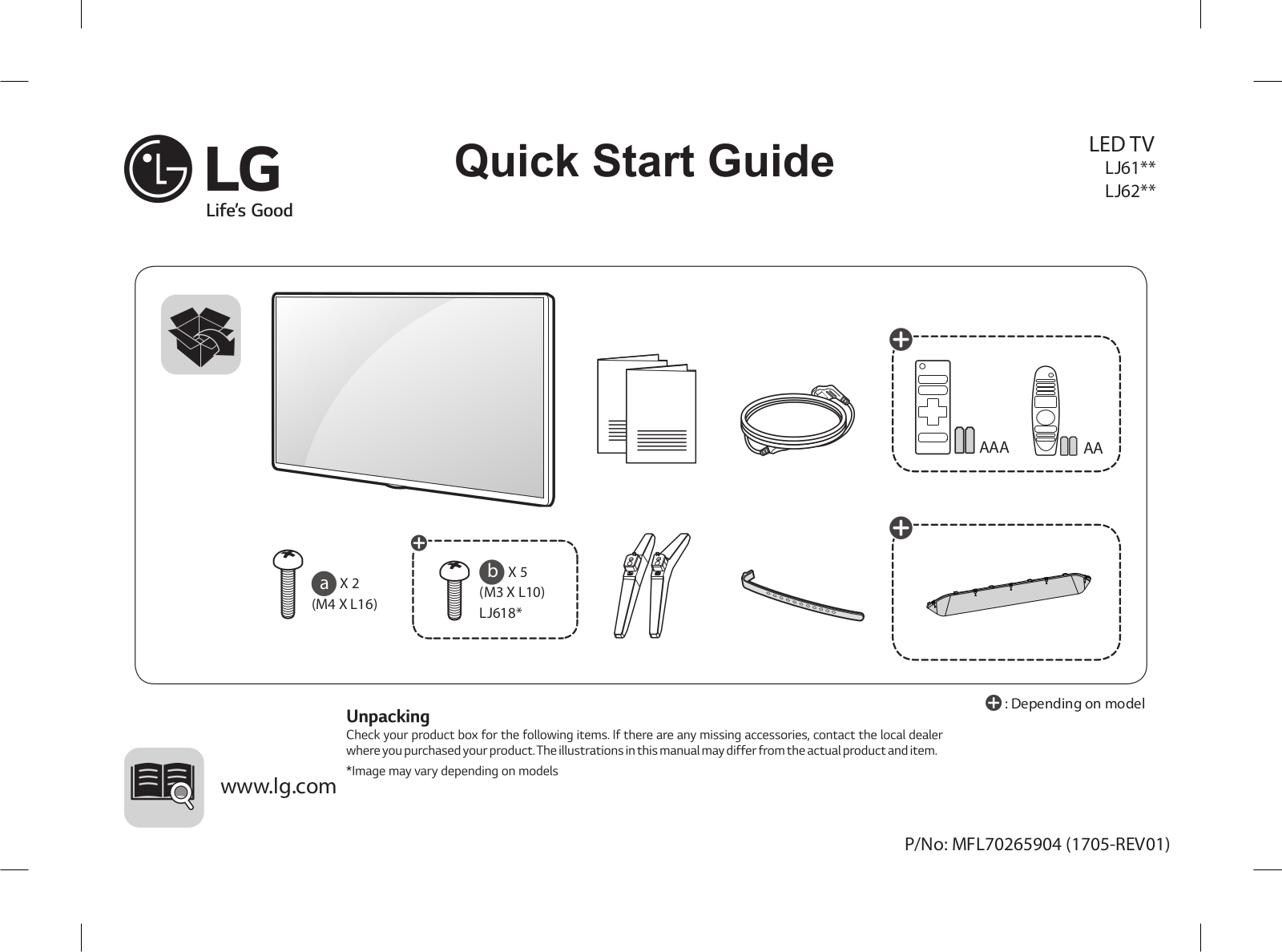 LG 32LJ618U QUICK SETUP GUIDE