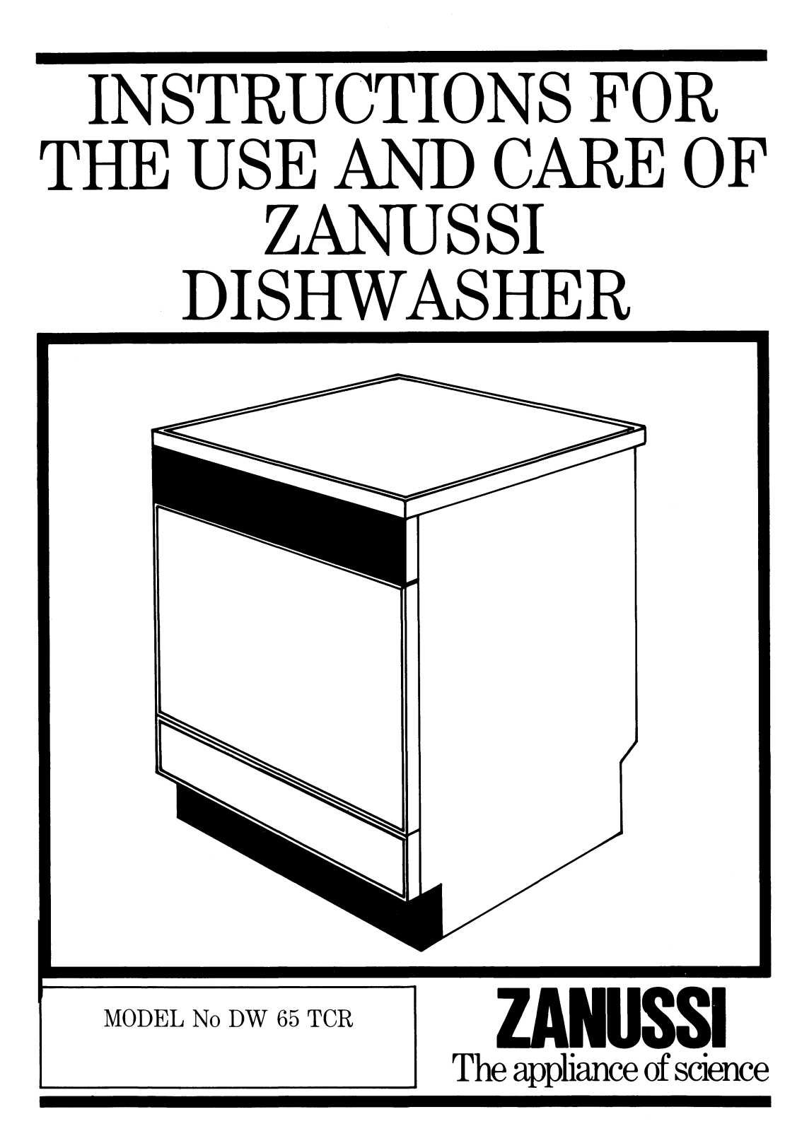 Zanussi DW 65 TCR User Manual