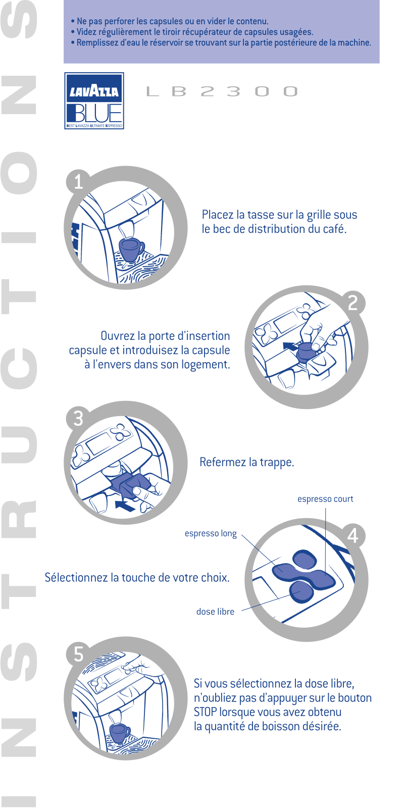 LAVAZZA Blue 2300 User Manual