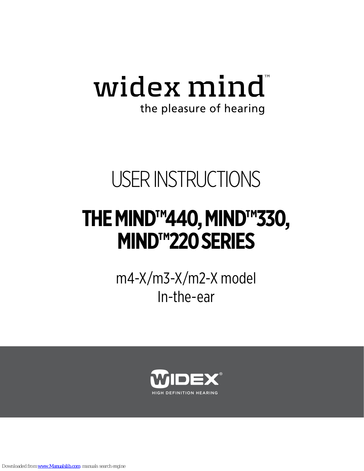 Widex mind440, m3-X, m2-X, mind330, mind220 User Instructions