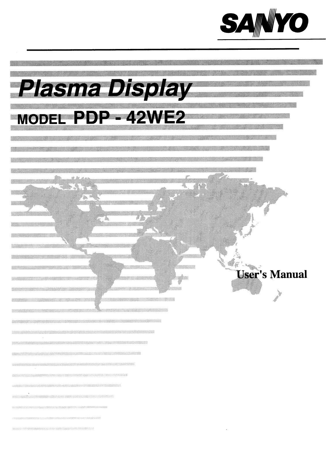 Sanyo PDP-42WE2 Instruction Manual