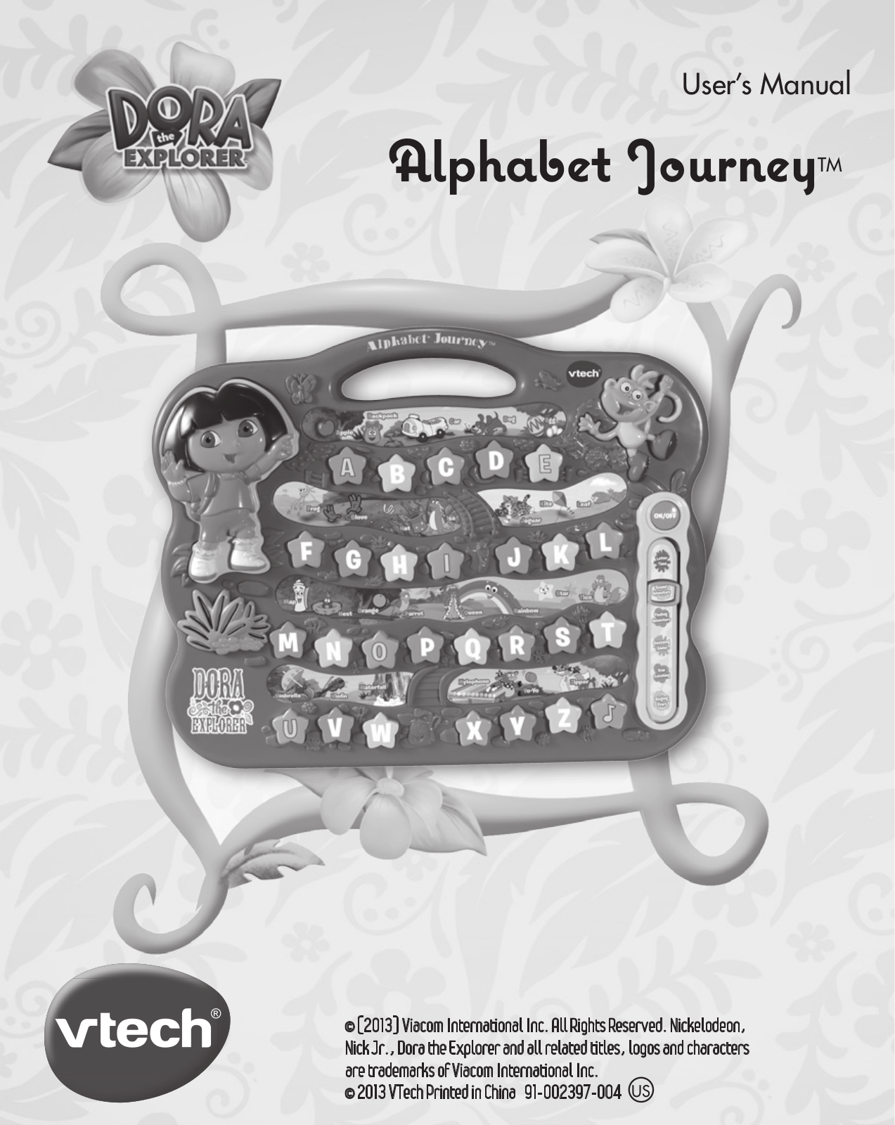 VTech Dora Alphabet Journey Owner's Manual