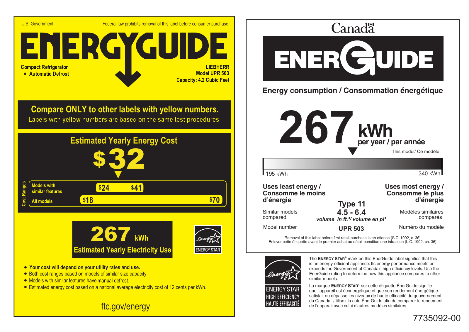 Liebherr UPR503 Energy Guide