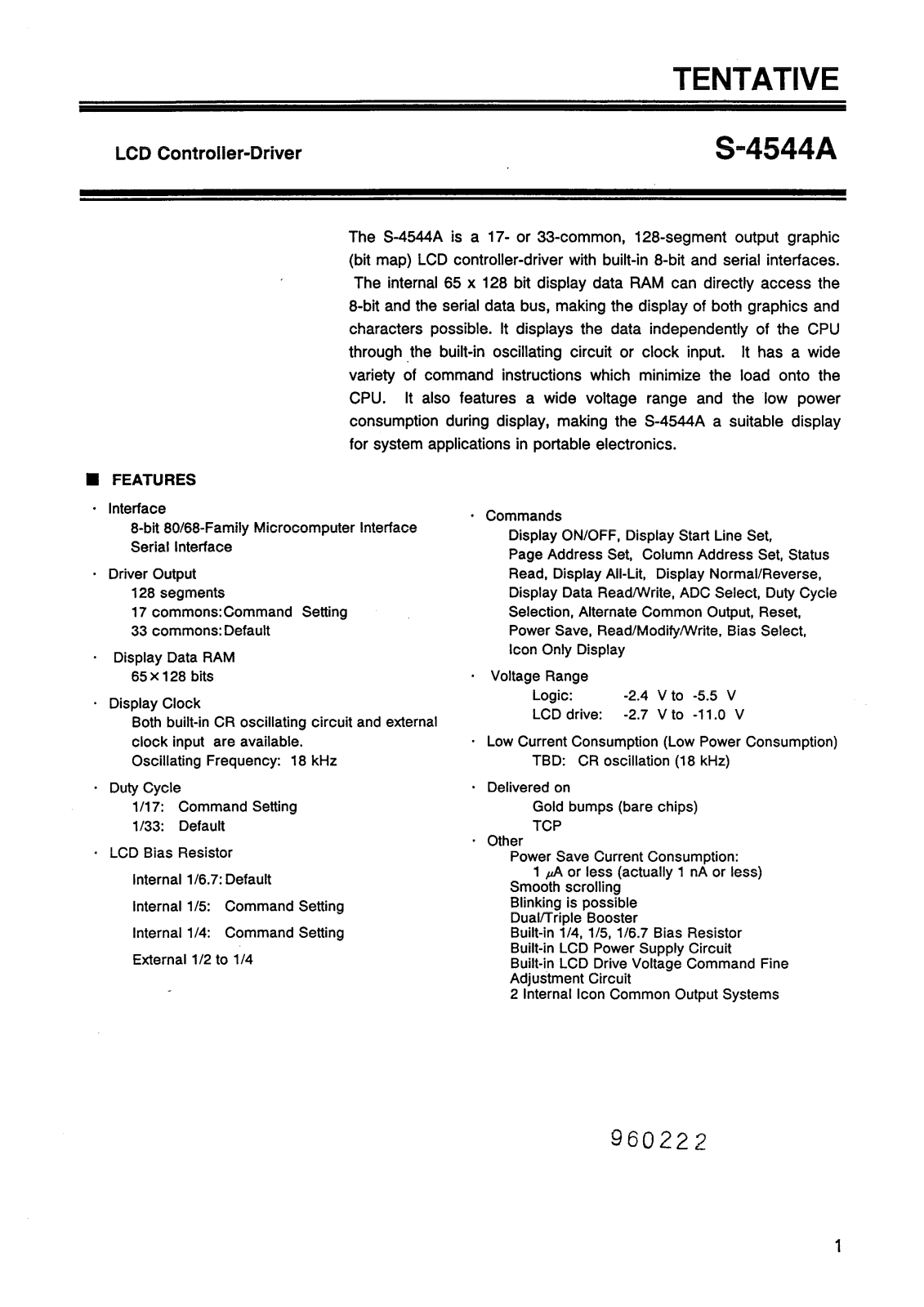 Epson S-4544A Datasheet