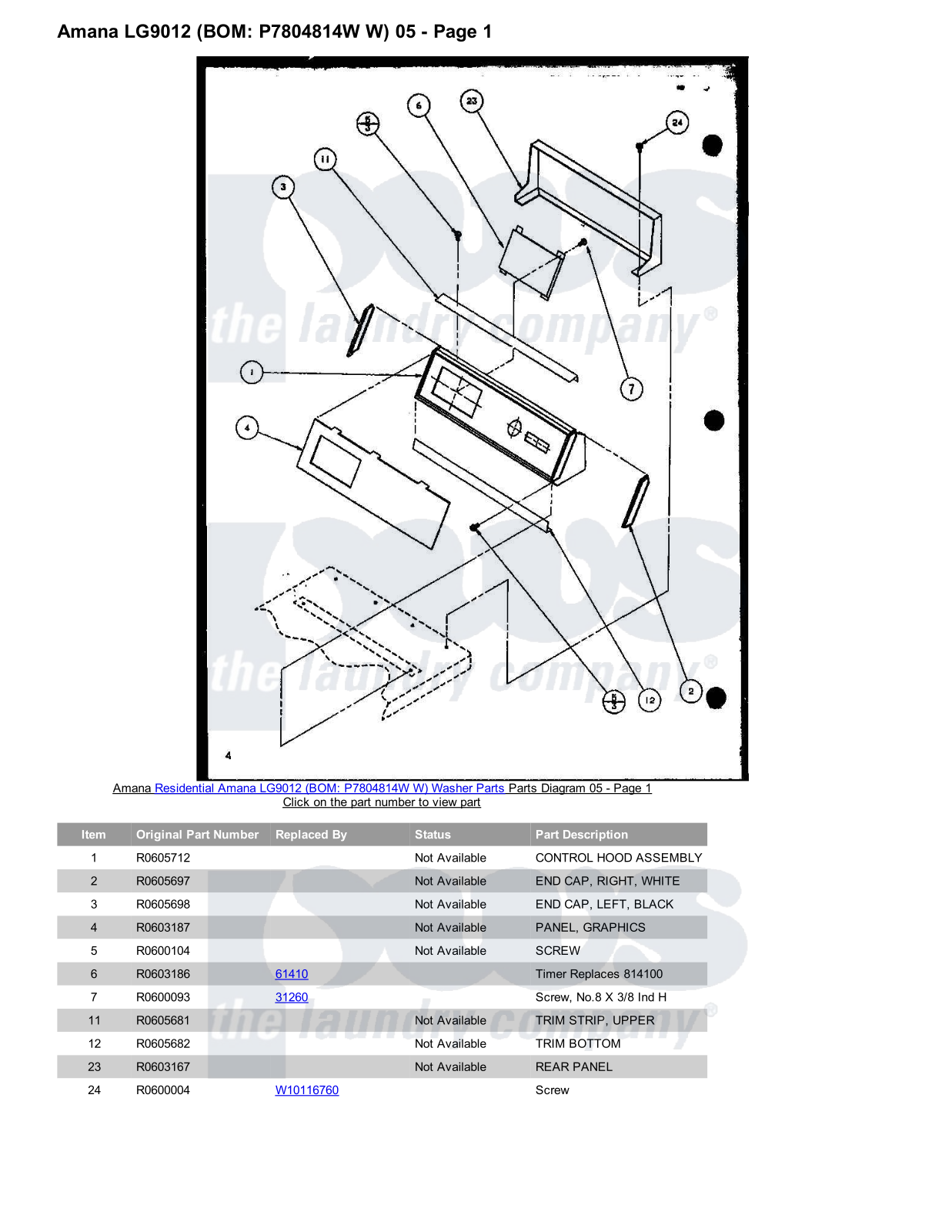 Amana LG9012 Parts Diagram