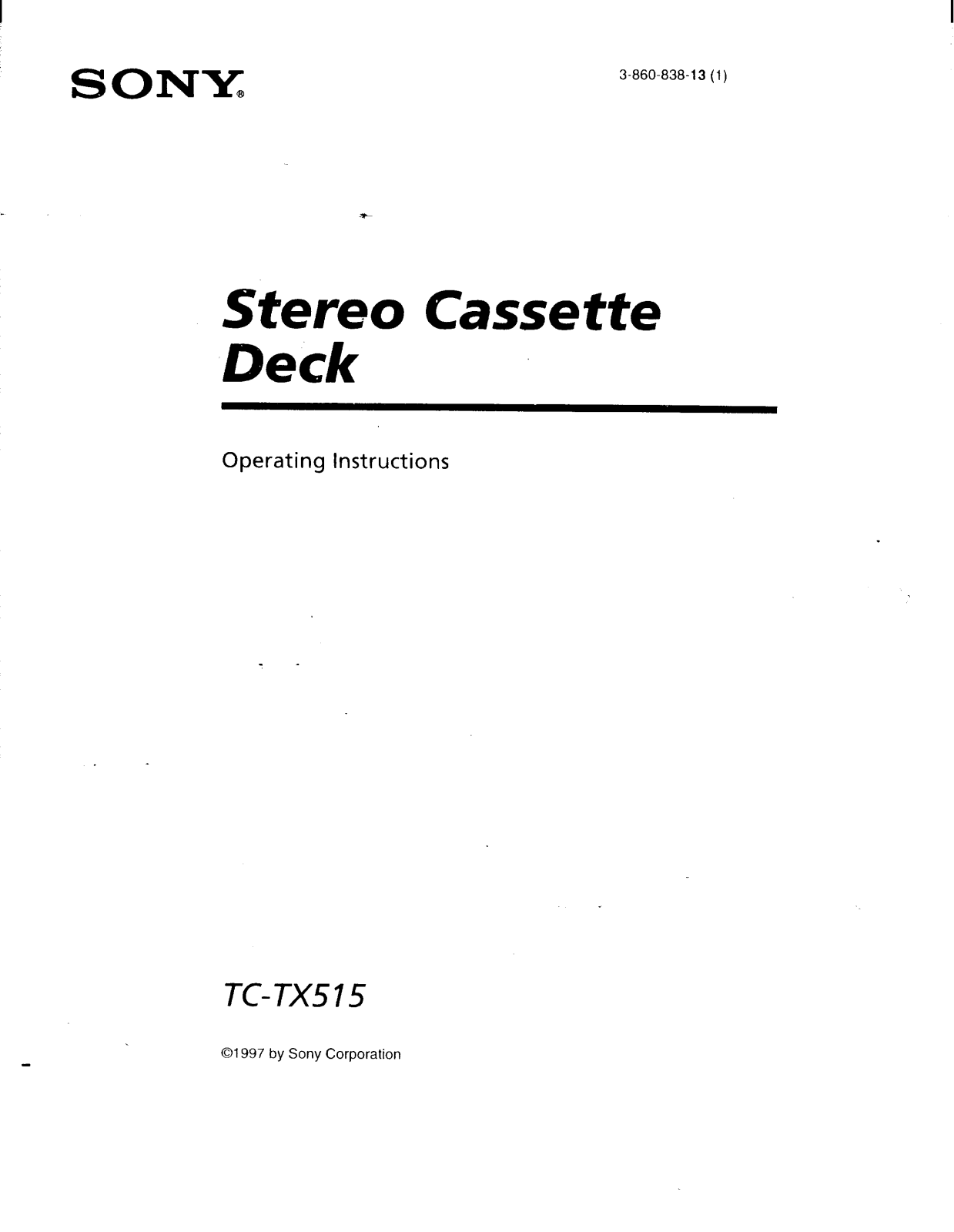 Sony TC-TX515 User Manual