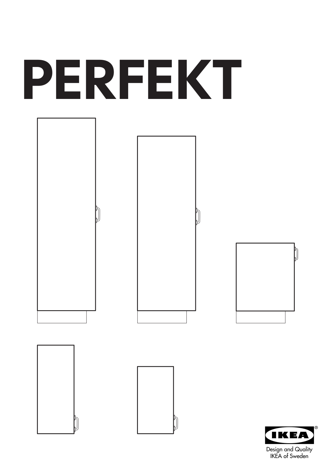 IKEA PERFEKT NEXUS COVER PANEL-WALL CABINET, PERFEKT ASKOME COVER PANEL-WALL CABINET, PERFEKT COVER PANEL-WALL CABINET, PERFEKT ASKOME COVER PANEL-BASE CABINET 30, PERFEKT ASKOME COVER PANEL-HIGH CABINET Assembly Instruction