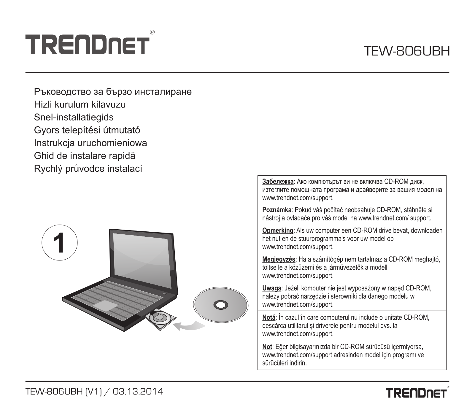 Trendnet TEW-806UBH Quick Installation Guide