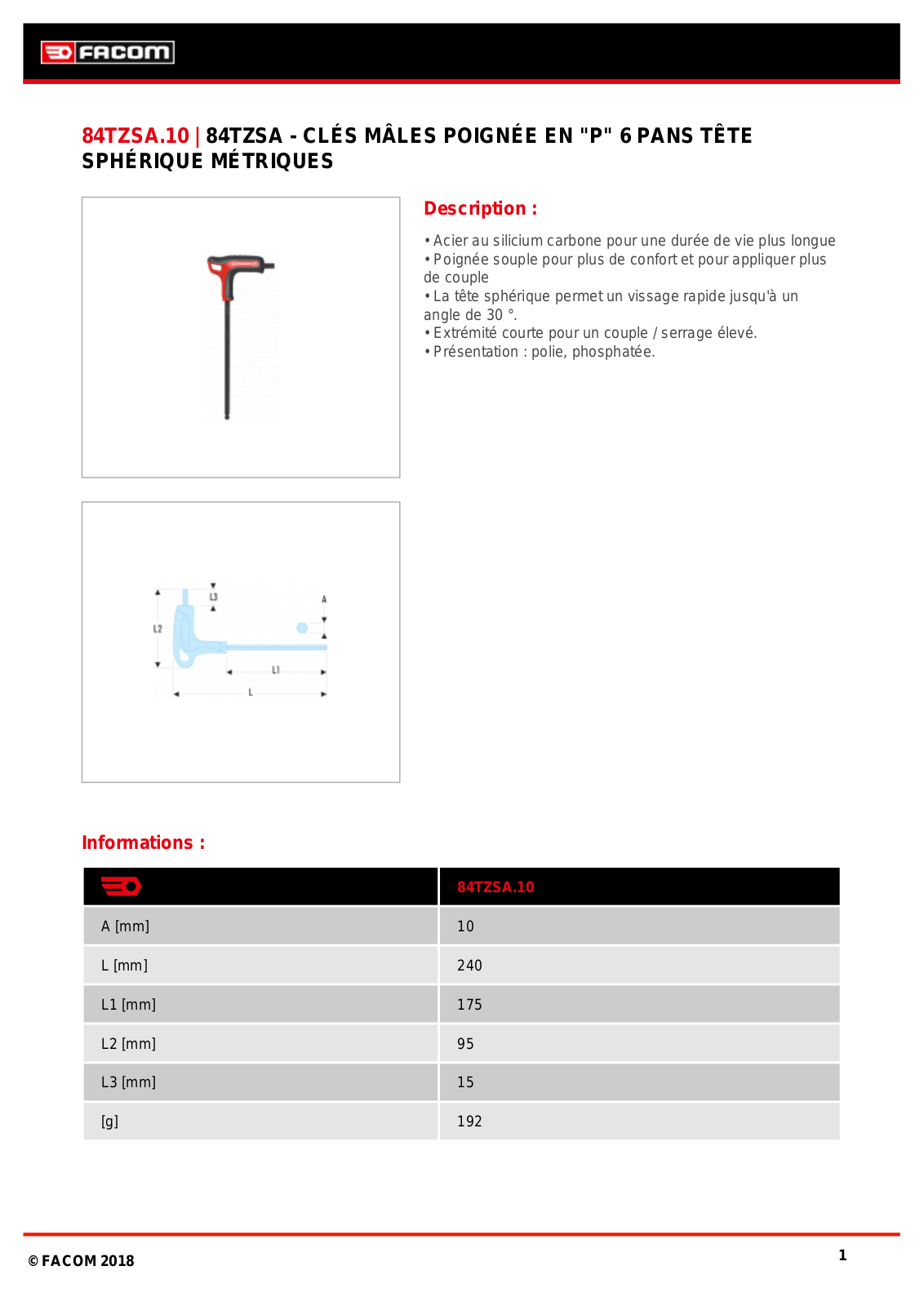 Facom 84TZSA.10 Specification - ManualMachine.com